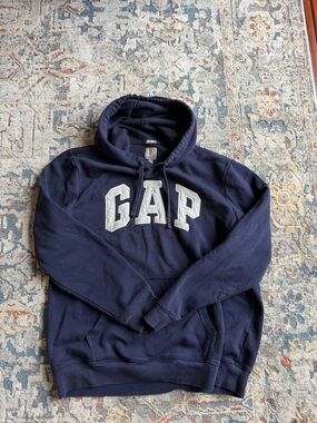 GAP Navy Hoodie with Gray Logo